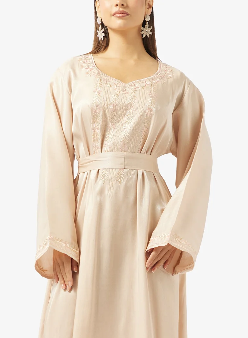 hayas closet  Embroidered Belted Jalabiya for Women | Best Price UAE